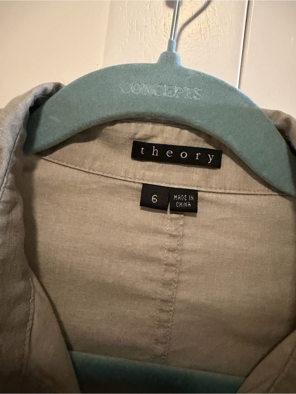 Theory Olive-Green Button-Front Shirt Dress - Picture 5 of 9